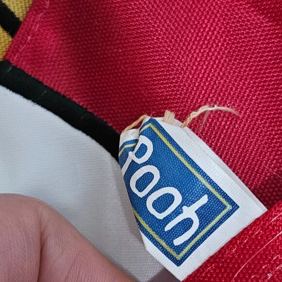 Christmas Winnie the Pooh with Candy Cane Yard Flag Banner 1997 Vintage Holiday - Picture 7 of 10